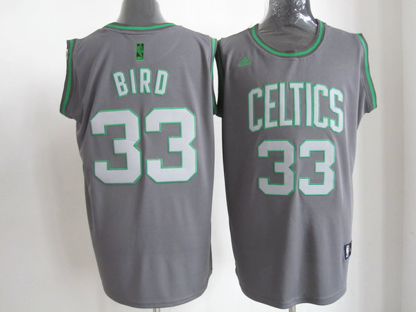  NBA Boston Celtics 33 Larry Bird Graystone II Fashion Swingman Jersey